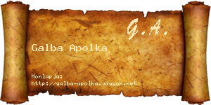 Galba Apolka névjegykártya